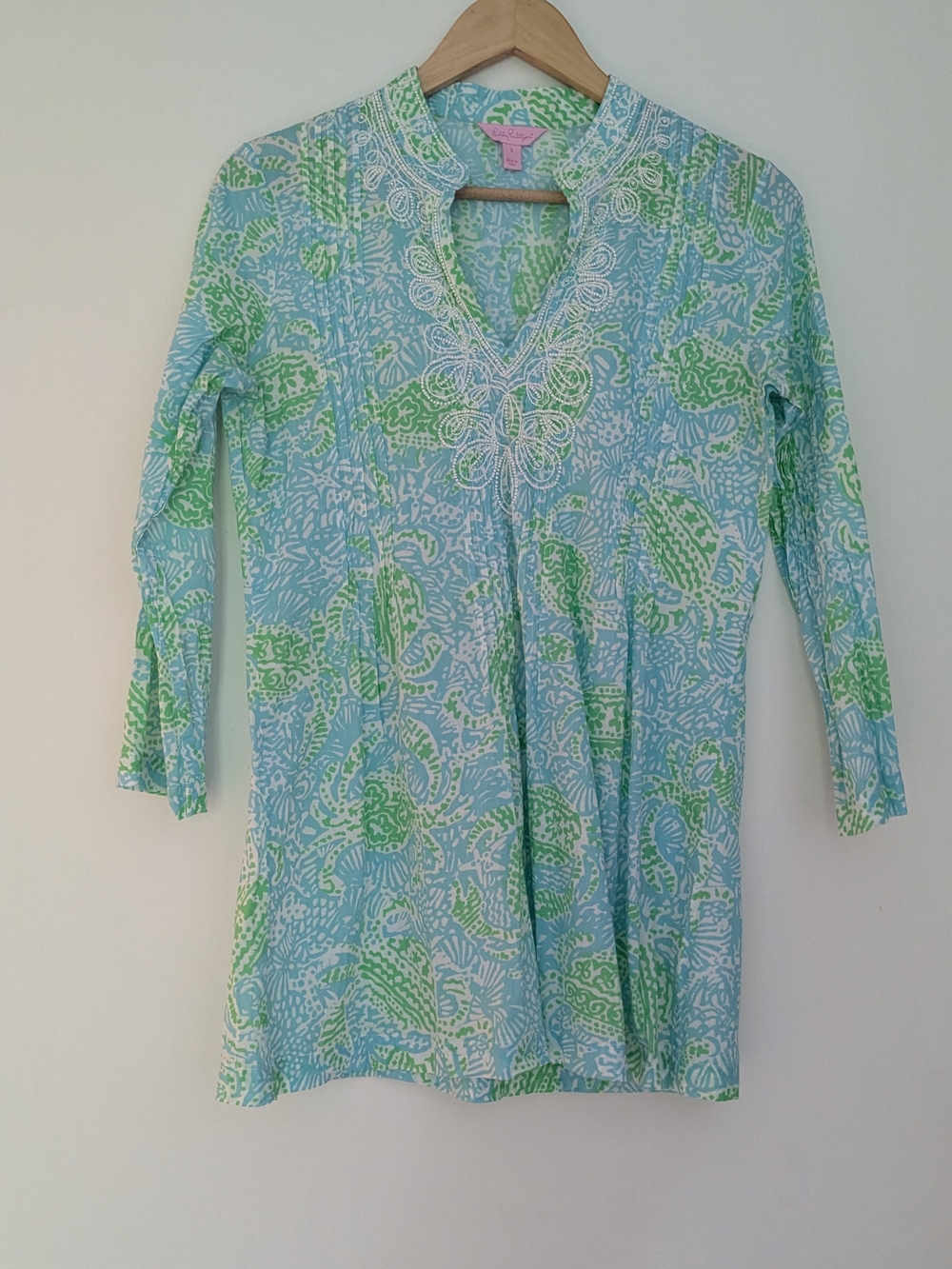 LILLY PULIZER Sarasota Embroidered Tunic Size Small